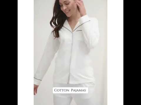 Plain women cotton pajama set