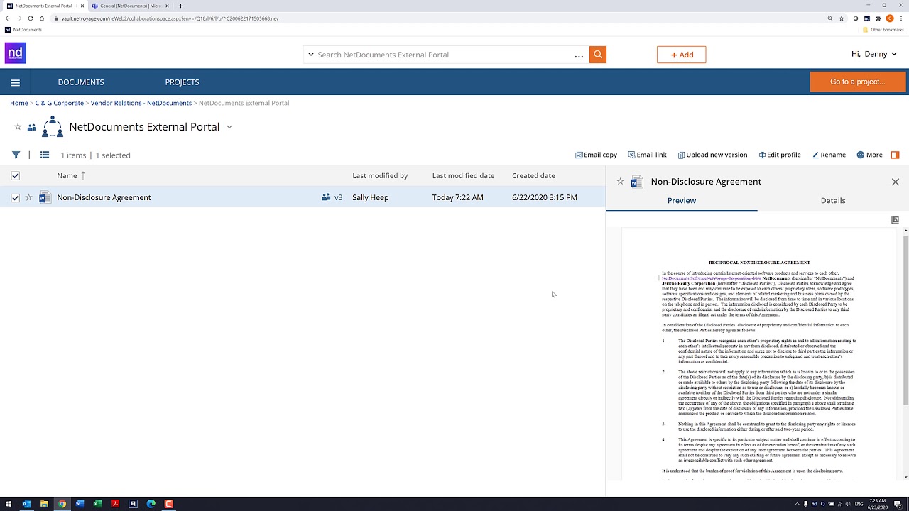 NetDocuments External Collaboration & Co Editing through CollabSpaces, MSFT Teams, & O365
