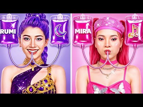 KPop Demon Hunters Makeover! Fake vs Real Rumi vs Mira Got Glow Up To Huntrix!