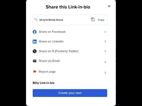 Frontend Demo: Link-in-Bio Share Modal