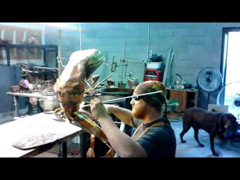 video of process of making frog sculpture by Beau Smith
