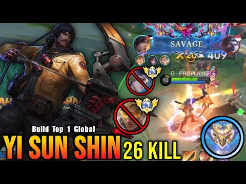 26 Kills + SAVAGE!! Jungler META Yi Sun Shin 100% Deadly!! - Build Top 1 Global Yi Sun Shin ~ MLBB