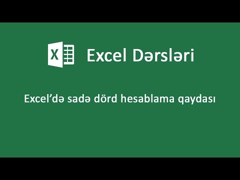 Excel'də sadə dörd hesablama qaydası - Excel dərsləri #03