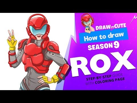 How to draw Rox | Fortnite season 9 step-by-step drawing tutorial with coloring page Video