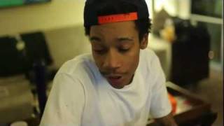 Wiz Khalifa records new song for Dj Drama. Smokes alot of weed.