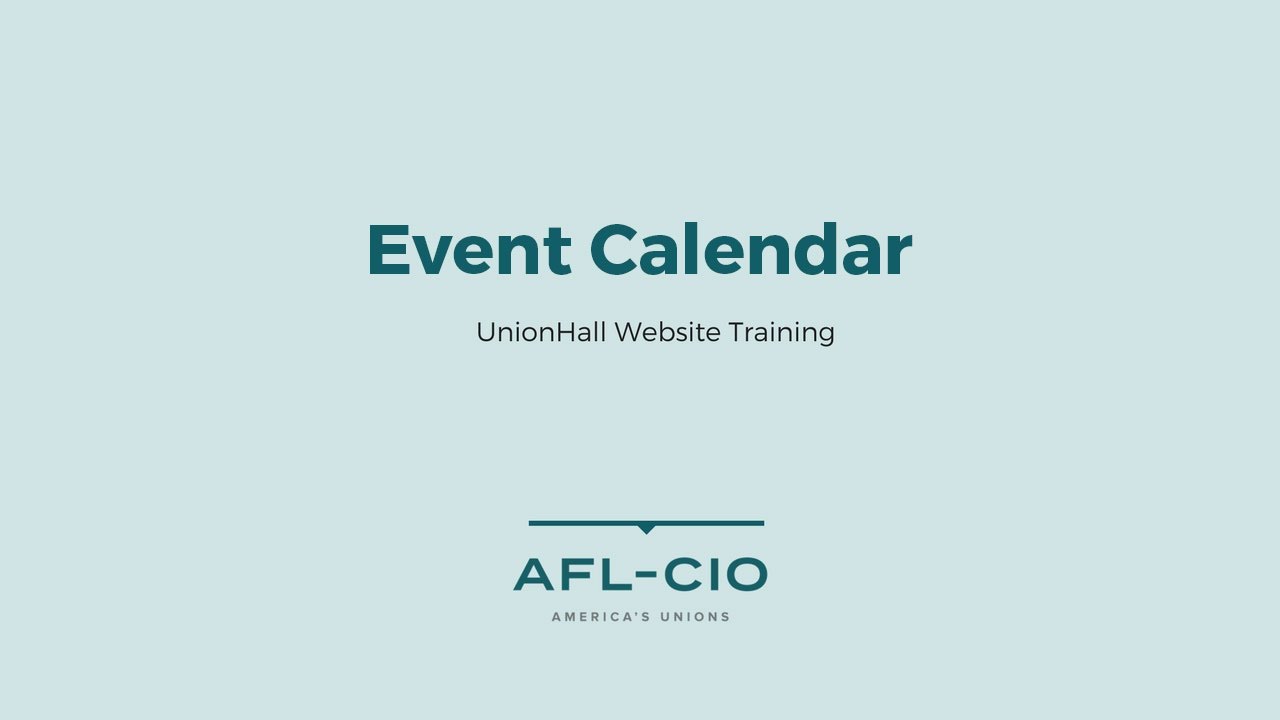 UnionHall Training - Event Calendar