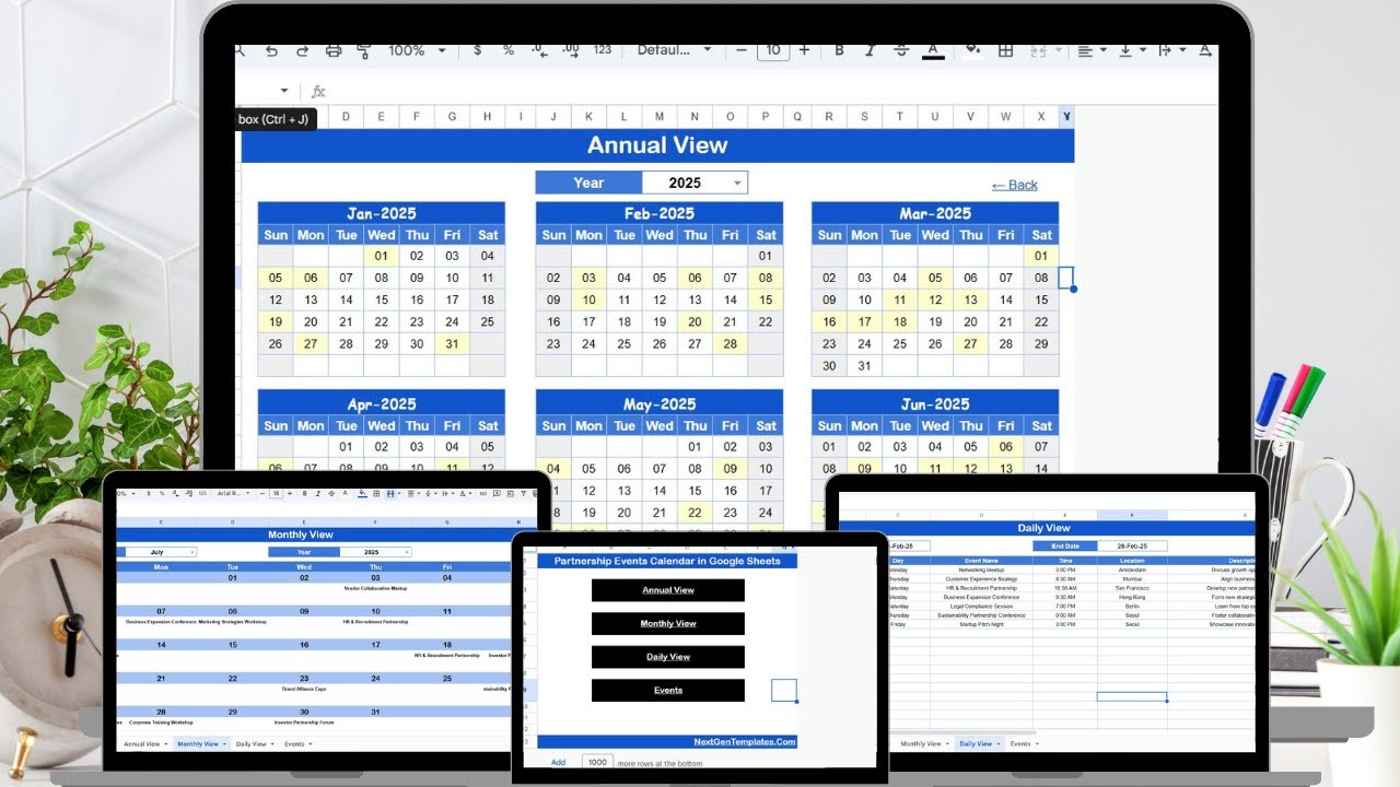 Partnership Events Calendar in Google Sheets