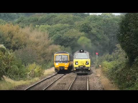 Extreamly Rare - TWO Freight Trains Run Parallel With Passenger Train @ Keynsham ,15-09-24