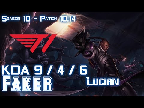 T1 Faker LUCIAN vs T1 Clozer QIYANA Mid - Patch 10.14 KR Ranked