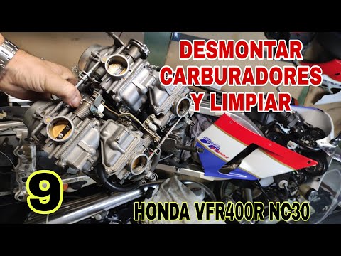 9 HONDA VFR NC30 🛠️Desmontar 4 carburadores y limpiar chiclés 💨