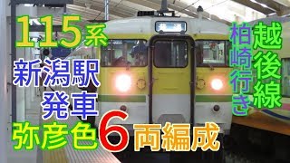 115系越後線158M柏崎行き新潟駅発車　N36+N37編成