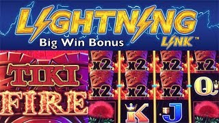 LIGHTNING LINK Slot Machine - TIKI FIRE - Very Big Win Bonus - Aristocrat Pokies 번개 링크 슬롯 머신