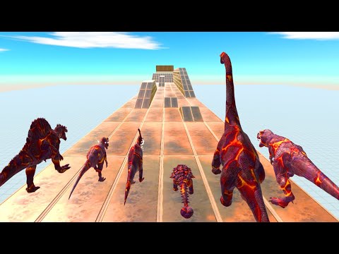 Lava Dinosaur Speed race get a Green Pig - Animal Revolt Battle Simulator