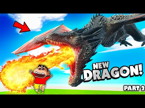 DRAGON vs EVERY UNIT😱(PART 2) SHINCHAN and CHOP fight DINOSAUR 😂Hindi animal revolt battle simulator