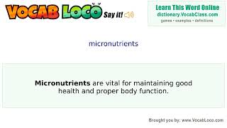 Video thumbnail for micronutrients