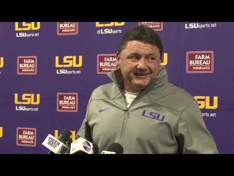 Video: Ed Orgeron Talks Upcoming Rice Game After Practice On Thursday