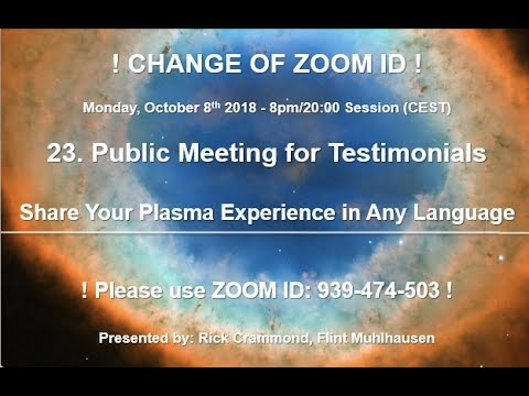 2018 10 08 PM 23rd Public Meeting for Testimonials - Share Your Plasma Experience in Any Language
