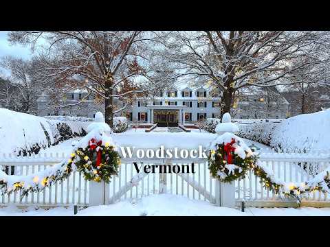 [4K] 🇺🇸 Snowy Magic in America’s Prettiest Town ❄️☃️ | Woodstock, Vermont