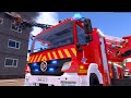 Emergency Call 112 French Ladder Truck Responding 4K