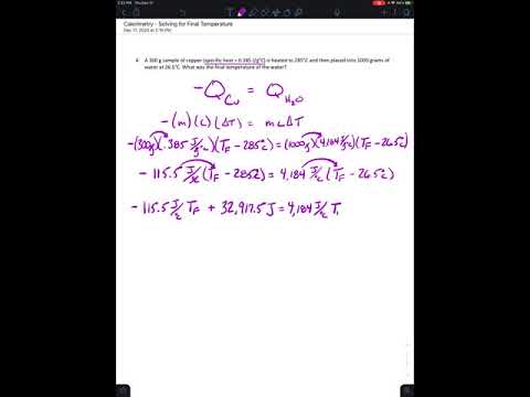 Solving for Final Temperature in Calorimetry