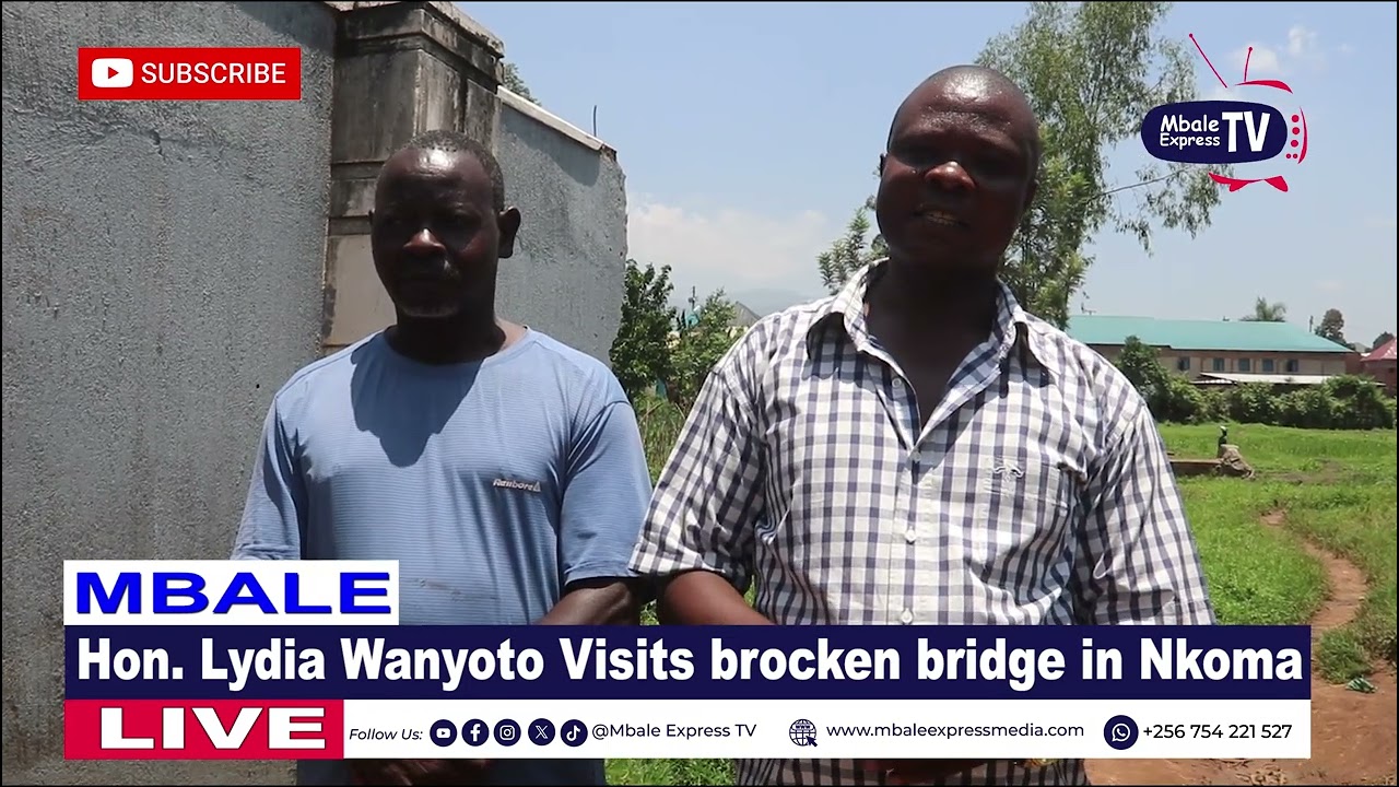 Aspiring speaker Lydia Wanyoto inspects broken bridge in Nkoma