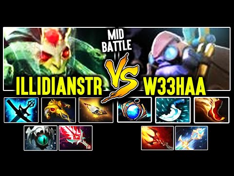 W33haa Burst Damage [Tinker] vs Super Tank Illidian [Medusa] Mid Battle Dota 2