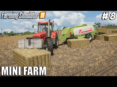 Selling dry oats, New Baler, alfalfa seeding | MINI FARM in Europe|Timelapse #8|Farming Simulator 19