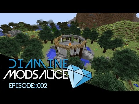 Minecraft :: Diamine ModSauce :: Episode 2 - Working on Spawn!