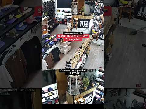 CCTV captures M7.5 earthquake in Los Guayos, Carabobo, Venezuela