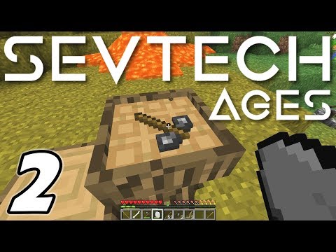paulsoaresjr - Minecraft Sevtech: Ages - CRAFTING BASIC TOOLS and WEAPONS (Modded Survival) - Ep. 2