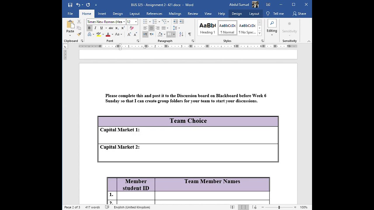 BUS 325   Assignment 2  421 docx  Instructions