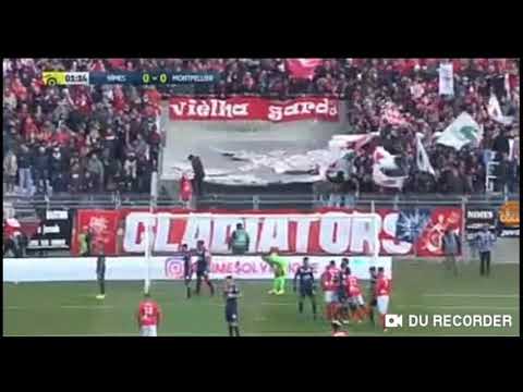 Goal Loick Landre Nimes vs Montpellier 1-0