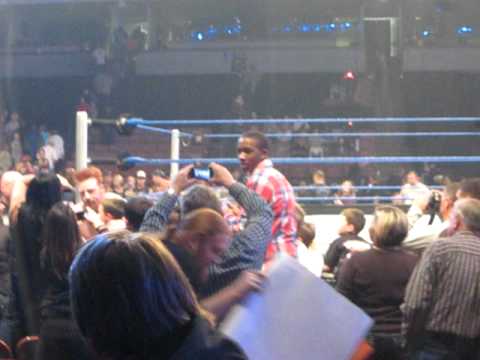 Sheamus shaking hands and kissing babies after WWE SmackDown.  Greenville, SC (2011)