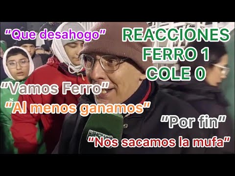 Reacciones Ferro 1 vs Colegiales 0