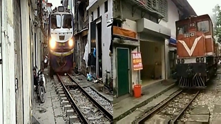 "Marked For Death" dangerous railtrack near homes in hanoi, vietnam | shockwave