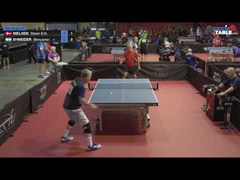 NIELSEN Steen Erik vs SHNEIDER Benyamin - Championnats d'Europe Vétérans tennis de table 2022 Rimini