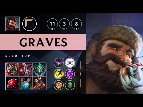Graves Top vs Singed: Triple Kill, Unstoppable - KR Master Patch 14.15