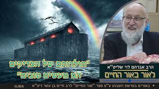 "תולדותם של הצדיקים הם מעשים טובים" – הרב אברהם לוי שליט"א📖 "לאור באור החיים" (פרשת נח) (הרב שלמה לוינשטיין) - התמונה מוצגת ישירות מתוך אתר האינטרנט יוטיוב. זכויות היוצרים בתמונה שייכות ליוצרה. קישור קרדיט למקור התוכן נמצא בתוך דף הסרטון