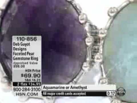 Deb Guyot Designs Faceted Pear Gemstone Sterling Silver Ring  Deb Guyot