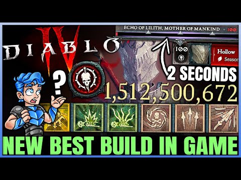 Diablo 4 - True Best HIGHEST DAMAGE Necromancer Build - BILLION DPS Bone Spear - Skills Gear Guide!