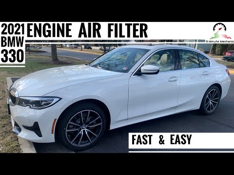 3 Minute Engine Air Filter Change BMW 2021 330i G20 MAHLE LX 3985/3 (3MM)