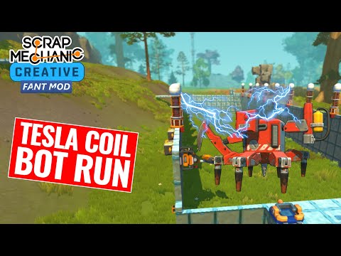 Tesla Tunnel Bot Run |  Scrap Mechanic Creative Co-op - Fant Mod | Experiment 01