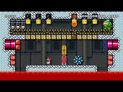 攻略 ! ガボンの居城 / SpikeBall Castle by パワートリム・ヘッド - Super Mario Maker 2 - No Commentary 1ca