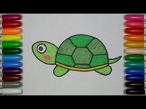 儿童简笔画 - 小乌龟 / 每天一幅简笔画120 / 零基础学画画 / Painting and coloring - tortoise