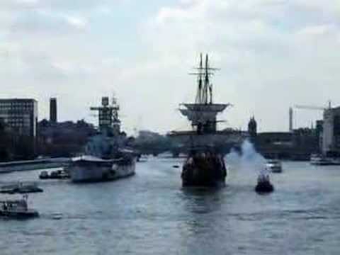 Swedish ship Götheborg Gun Salute to London