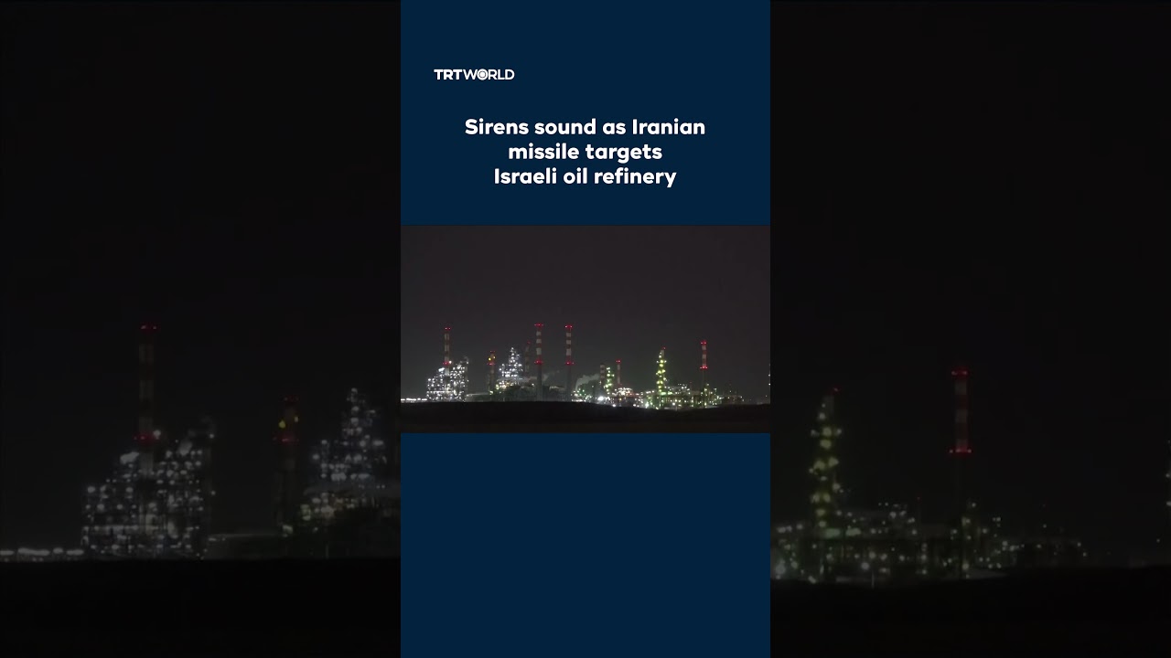 Video | Iranian strike hits Israeli oil refinery