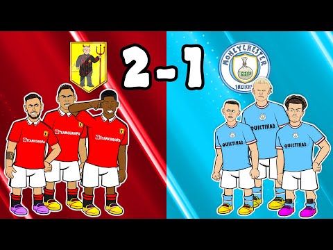 MAN UTD BEAT MAN CITY! (2-1 Goals Highlights Bruno Rashford Offside 2023)