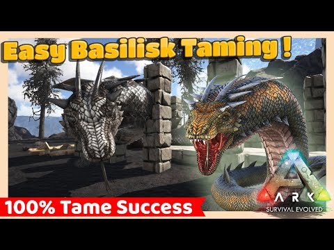 Easy Basilisk Taming Guide ( Trap 2022 ) | ARK Survival Evolved