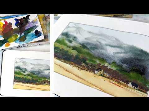 Easy GOUACHE landscape tutorial ✶ How to layer gouache