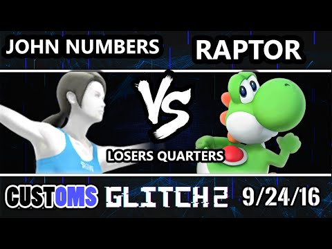 Glitch 2 Customs - John Numbers (WFT) Vs. IQHQ | Raptor (Yoshi) SSB4 Winners Finals - Smash Wii U